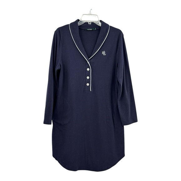Lauren Ralph Lauren Other - Lauren Ralph Lauren Navy blue Sleep Shirt with Logo and Pockets Sz Large